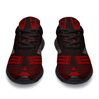 Norfolk Island Sport Sneakers - Polynesian Tattoo Red - Polynesian Pride