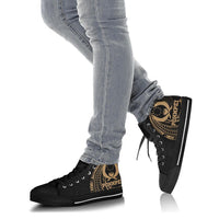 Pohnpei Micronesia High Top Shoes - Gold Tribal Wave - Polynesian Pride
