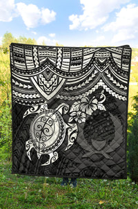 Pohnpei Polynesian Premium Quilt - Polynesian White Turtle - Polynesian Pride