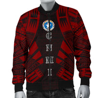 Northern Mariana Islands Men Bomber Jackets - Polynesian Tattoo Red - Polynesian Pride