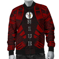 Niue Men Bomber Jackets - Polynesian Tattoo Red - Polynesian Pride