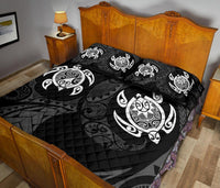Hawaii Polynesian Turtle Quilt Bed Set White - Polynesian Pride