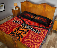 Anzac Lest We Forget Poppy Quilt Bed Set New Zealand Maori Silver Fern - Australia Aboriginal - Polynesian Pride