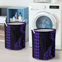 Kakau Polynesian Map Hawaii Laundry Basket Purple AH - Polynesian Pride
