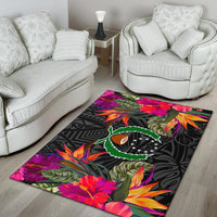 Pohnpei Area Rugs Hibiscus Polynesian Pattern - Polynesian Pride