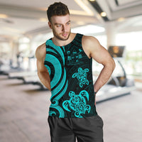 Fiji Polynesian Men Tank Top - Turquoise Tentacle Turtle Crest - Polynesian Pride