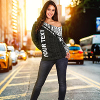 Palau Custom Personalised Women's Off Shoulder Sweater - Curve Style - Polynesian Pride