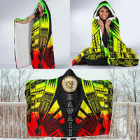 Hawaii Hooded Blanket - Polynesian Tattoo Reggae - Polynesian Pride