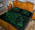 Hawaii Manta Ray Map Polynesian Green Quilt Bed Set - Polynesian Pride