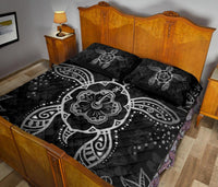 Turtle Hibiscus Gray Quilt Bed Set - Polynesian Pride