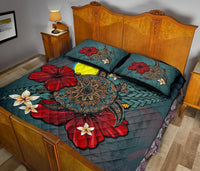 Palau Quilt Bed Set - Blue Turtle Tribal - Polynesian Pride