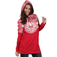 Tahiti Women Hoodie Dress - Tahiti Coat Of Arms Polynesian Flag Color - Polynesian Pride