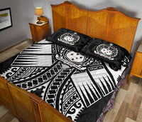 Samoa Polynesian Quilt Bed Set - Samoa White Seal with Polynesian Tattoo - Polynesian Pride