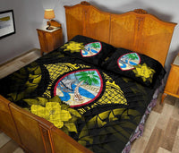 Guam Polynesian Quilt Bed Set Hibiscus Yellow - Polynesian Pride