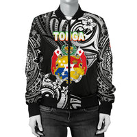 Mate Ma'a Tonga Rugby Women's Bomber Jacket Polynesian Unique Vibes - Black - Polynesian Pride