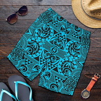 Polynesian Kakau Turtle Blue Men's Short - Polynesian Pride