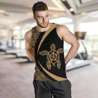 Hawaii Turtle Polynesian Men's Tank Top - Circle Style - Gold AH - Polynesian Pride