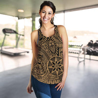 Polynesian Hawaiian Style Tribal Tattoo Gold Women's Racerback Tank Top - Polynesian Pride