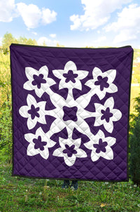 Hawaiian Premium Quilt Royal Pattern - Purple - A1 Style - Polynesian Pride