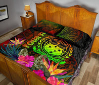 Samoa Polynesian Personalised Quilt Bed Set - Hibiscus and Banana Leaves - Polynesian Pride