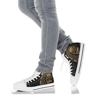 Federated States Of Micronesia High Top Shoes - Gold Tribal Wave - Polynesian Pride