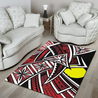 Palau Area Rug - Tribal Flower Special Pattern Red Color - Polynesian Pride