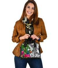 Pohnpei Shoulder Handbag White - Turtle Plumeria Banana Leaf - Polynesian Pride