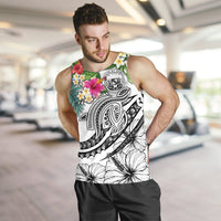 Polynesian Hawaii Men's Tank Top - Summer Plumeria (White) White - Polynesian Pride