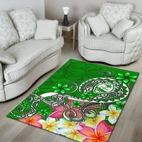 Guam Area Rug - Turtle Plumeria (Green) - Polynesian Pride