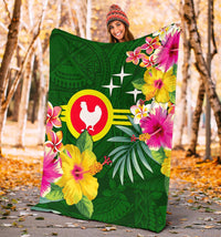 American Samoa Premium Blanket - Manu'atele Hibiscus Flag - Polynesian Pride