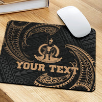 Vanuatu Polynesian Custom Personalised Mouse Pad - Gold Tribal Wave - Polynesian Pride