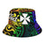 Wallis and Futuna Custom Personalised Bucket Hat - Rainbow Polynesian Pattern - Polynesian Pride