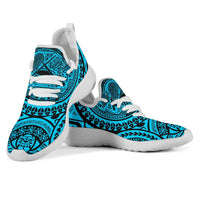 American Samoa Polynesian Tattoo Mesh Knit Sneakers Blue - Polynesian Pride