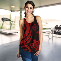 Tahiti Polynesian Women Racerback Tank - Red Tentacle Turtle - Polynesian Pride
