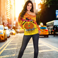 Papua New Guinea Rugby Off Shoulder Sweater PNG - The Kumuls - Polynesian Pride