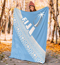 Fiji Tapa Rugby Premium Blanket version Style You Win - Blue - Polynesian Pride