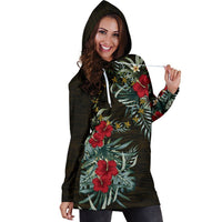 Cook Islands Hoodie Dress - Cook Islands Flag Hibiscus - Polynesian Pride