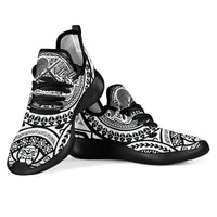 American Samoa Polynesian Tattoo Mesh Knit Sneakers White - Polynesian Pride