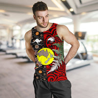 New Zealand Australia Men Tank Top - Maori Aboriginal - Polynesian Pride