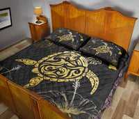 Hawaii Polynesian Turtle Hibiscus - Quilt Bed Set AH - Polynesian Pride