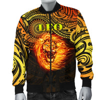 Sun In Leo Zodiac Men Bomber Jacket Polynesian Tattoo Unique Vibes - Polynesian Pride