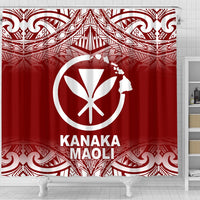 Kanaka Maoli Shower Curtain - Red Fog Style - Polynesian Pride