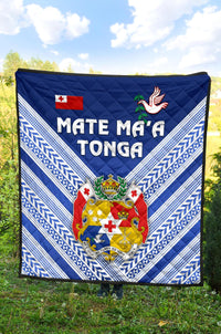 Mate Ma'a Tonga Rugby Premium Quilt Polynesian Creative Style - Blue - Polynesian Pride
