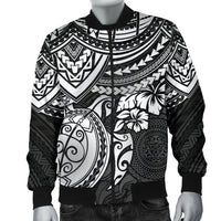 Polynesian Bomber Jacket (Men) - Polynesian White Turtle - Polynesian Pride