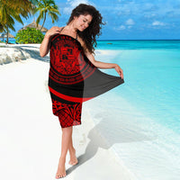 Hawaii Coat Of Arm Sarong Red - Circle Style - Polynesian Pride
