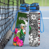Pohnpei Hydro Tracking Bottle White - Turtle Plumeria Banana Leaf - Polynesian Pride