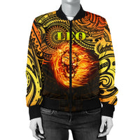 Sun In Leo Zodiac Women Bomber Jacket Polynesian Tattoo Unique Vibes - Polynesian Pride