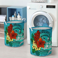 Fiji Laundry Basket - Custom Personalised Tropical Flowers Style - Polynesian Pride