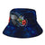 Solomon Islands Polynesian Bucket Hat - Blue Turtle Hibiscus - Polynesian Pride