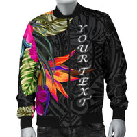 Polynesian Custom Personalised Men's Bomber Jacket - Hibiscus Pattern - Polynesian Pride